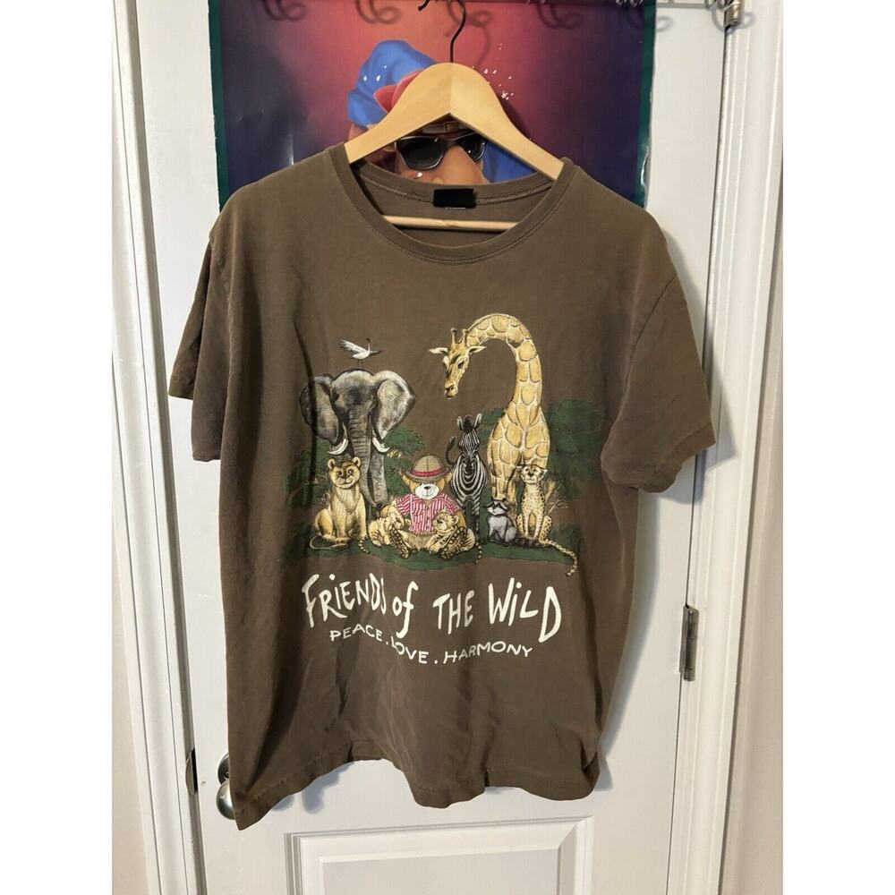 vintage friends of the wild peace love harmony brown T-shirt earth size n/a